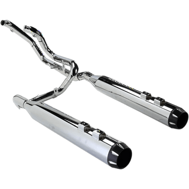 Bassani True-Dual Down Under Chrome Straight-Can Exhaust System (1F76R)