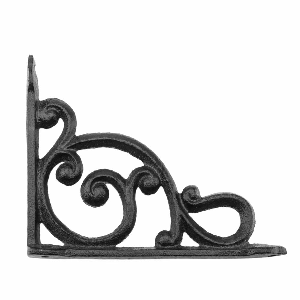 2pcs Antique Style Cast Iron Shelf Bracket Brackets Garden Braces Rustic Brown