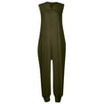 thumbnail image 4 of STARVNC Women Button Up Sleeveless Ankle-Tied Front Pocket Hooded Jumpsuit, 4 of 6