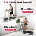 thumbnail image 4 of Up To 7.6MPH 2.25HP 2 in 1 Treadmill Jogging Folding Electric Treadmill Walking Jogging Machine for Home Office with Remote Control, White, 4 of 9