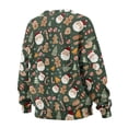 thumbnail image 6 of SCRAWLGOD Christmas Day Womens Long Sleeve Sweatshirts Casual Crewneck Pullover Tops Drop Shoulder Fashionable Sweatshirt with Pocket for Daily Wear, Santa Claus Gingerbread Man Snowflake Green, L, 6 of 7