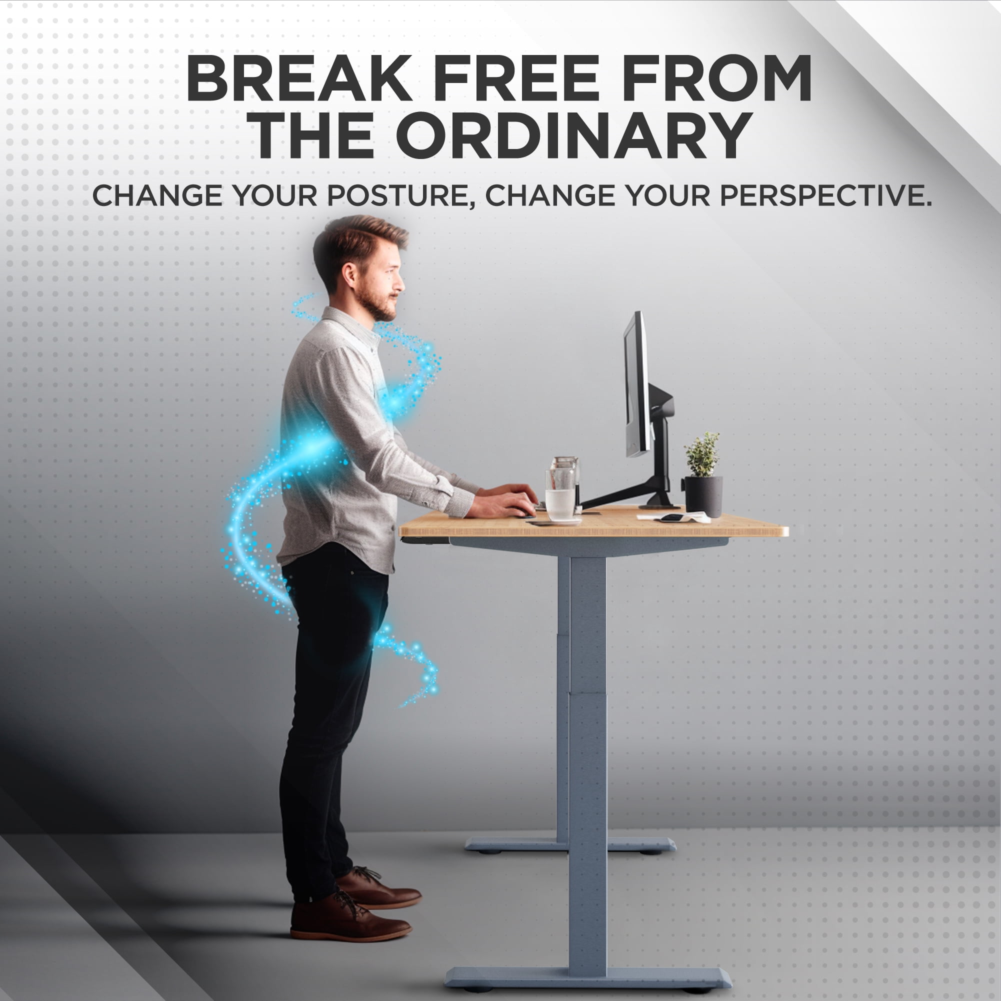 Rise Up 48x30” Bamboo  Solid Top Electric Standing Desk | One-Piece Memory Desktop Dual Motor Adjustable Height Desk 27–47” Ergonomic Sit Stand Workstation