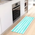 thumbnail image 6 of Aqua Stripes 39x20" Bath Mat Carpet, Absorbent and Non-Slip for Kitchen or Bathroom, Quick-Drying, 6 of 8