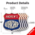 thumbnail image 2 of Andrew's Workshop (5 Pack) 12 inch X 12 inch Shield-Shaped Rust-Free Aluminum Metal Signs Weather Resistant, UV Protected To last, Gift for Dads and Uncles Classic Americana Crafted in, 2 of 7