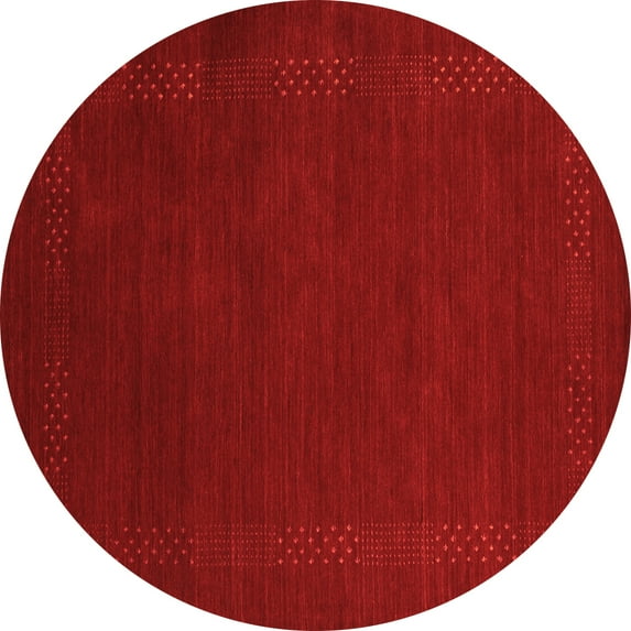 Ahgly Company Indoor Round Abstract Orange Contemporary Area Rugs, 6' Round