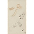 thumbnail image 2 of Narcisse-Virgile Diaz de La Peña 15x24 Gold Ornate Framed and Double Matted Museum Art Print Titled - Study Leaf, 2 of 4