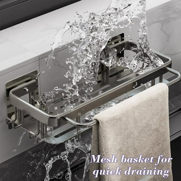 Lot de 4 crochets adhésifs pour panier de douche, étagère de salle de Lot de 4 crochets adhésifs pour panier de douche, étagère de salle de