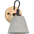thumbnail image 2 of Signature Home Collection Concrete Wall Sconce with Wooden Backplate and Warm Light - 8" - Cream, 2 of 5