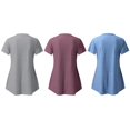 thumbnail image 4 of Womens Maternity Short Sleeve Side Button Crew Neck Solid Color Nursing Tops T Shirt For Breastfeeding 3 Pack, 4 of 4