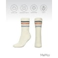 thumbnail image 6 of MeMoi Women's Chunky Stripes Plush-Lined Slipper Crew Sock - Womens - Female, 9-11, Ivory, 6 of 7