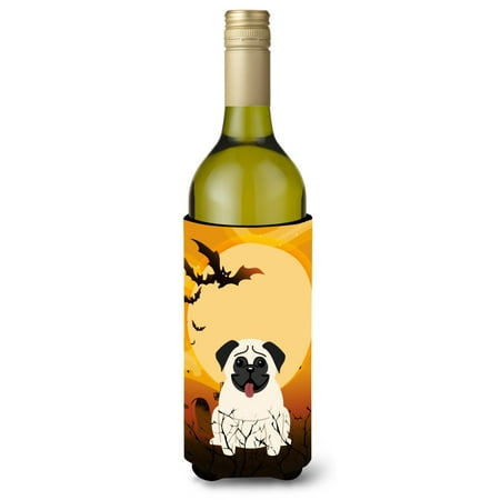 

Carolines Treasures BB4270LITERK Halloween Pug Cream Wine Bottle Beverge Insulator Hugger Wine Bottle multicolor