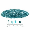 thumbnail image 2 of VEVOR Fire Glass, 20 LBS / 9 KG High-Temperature Resistant Fireplace Rocks, 1/2-Inch / 12.7 mm Reflective & Smokeless Firepit Glass Rock, High Luster Stone Landscaping for Fire Pit Table, Aqua Blue, 2 of 9
