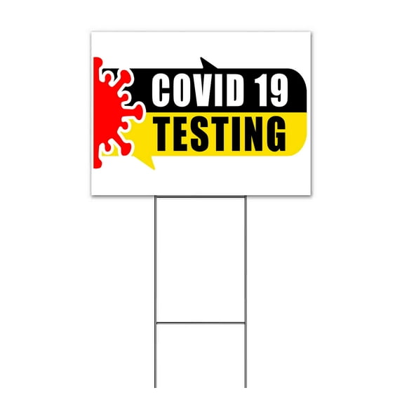 Virus Testing (18" x 24") Yard Sign, Includes Metal Step Stake