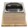 thumbnail image 2 of VIFERR Coffee Ground Box,Stainless Steel Coffee Ground Knock Container Bucket Box with Wooden Base for Coffee Shop Use Bucket Coffee Accessories, 2 of 7