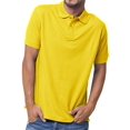 thumbnail image 1 of Basico (Yellow) Polo Collared Shirts For Women 100% Cotton Short Sleeve Golf Polo Shirts For Men, 1 of 3