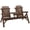 Carbonized, variant on Outsunny Wooden Outdoor Double Bench Set with Center Table, Carbonized