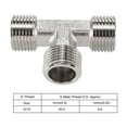 thumbnail image 3 of Uxcell Pipe Fitting Tee G1/2 Male 3 Way T Shape Hose Connector Adapter Nickel-Plated Copper 2pcs, 3 of 5