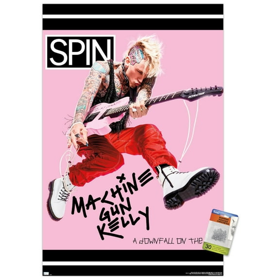 SPIN Magazine - Machine Gun Kelly 20 Wall Poster with Push Pins, 22.375" x 34"