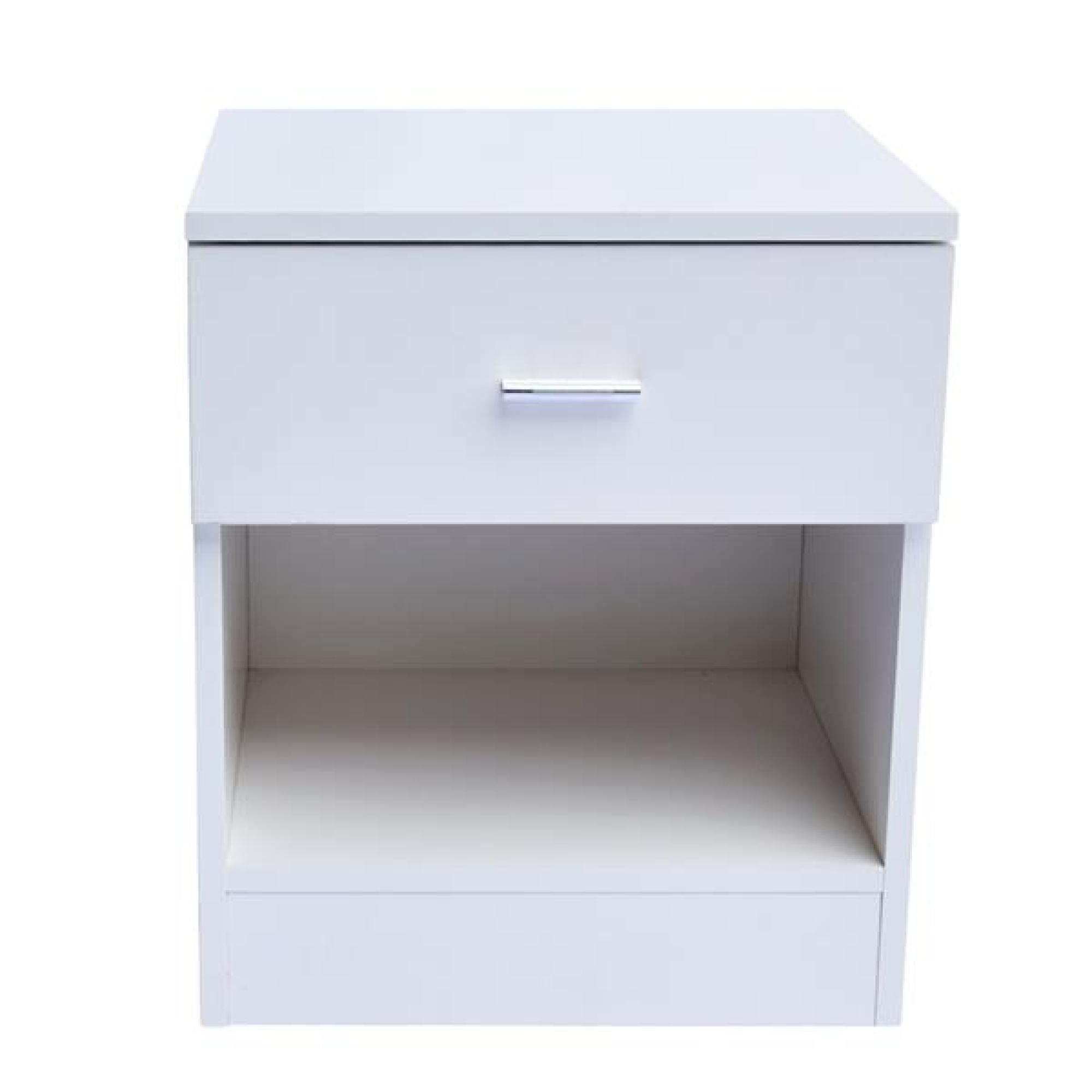 2Tier End Table Nightstand with Drawer and File