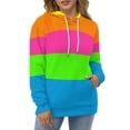 thumbnail image 3 of PLAIN SOLID NEON FLUORESCENT RAINBOW STRIPES 5 COLORS Oversized Hoodies for Women Pullover Womens Clothes with Pocket Mens Ultimate Pullover Hoodie Sweatshirt S-6XL, 3 of 8