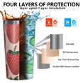thumbnail image 3 of Pink Strawberry Plants Fruit 10oz Tumblers Stainless Steel Tumbler with Lid and Straw,Vacuum Insulated Double Wall Travel Tumbler Cups with Cleaning Brush for Coffee, Tea, 3 of 4