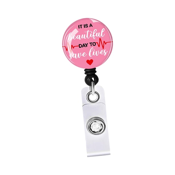 Porta credencial retráctil de nailon Yuyangstore para mujeres y hombres Rosa