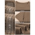 thumbnail image 3 of Eytino Summer Tops Womens Waffle Knit T Shirts Casual Crew Neck Hollow Out Tee Shirts Raglan Short Sleeve Summer Tops Blouses S-2XL Brown, 3 of 8