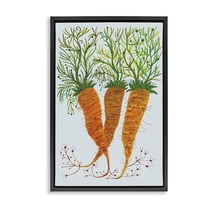 Stupell Industries Whimsical Garden Carrots Food & Beverage Painting Black Floater Framed Canvas Art Print Wall Art, 17 x 25