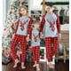 xiaxaixu Correspondant Pyjama de Famille Définit les Vêtements de Nuit de Noël PJ Imprimé Haut avec Bas de Plaid – image 5 sur 6