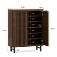 thumbnail image 3 of Spaco 6-Tier Wooden Shoe Cabinet with Louvered Doors & Adjustable Shelves, Sleek and Modern Shoe Cabinet for Indoor as Home, Office, Dark Walnut, 3 of 5