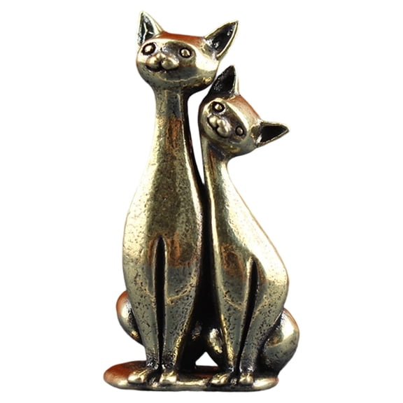 1Pcs Hinge Head Home Decoration Magnetic Vintage Couple Cat Decorative Brass Kitten Topper for Hinges with Magnets & Adhesives Desktop Ornaments (Bronzed)