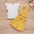 thumbnail image 6 of Baby Summer Clothes Toddler Girls Flying Sleeve Strip Top Bib Two-piece Set Clothing Outfits, 6 of 8