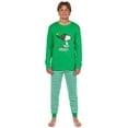 thumbnail image 2 of Peanuts Snoopy Christmas Holiday Warm Wishes Tight Fit 2PC Matching Family Pajama Set For Adults Kids Toddlers, 2 of 6