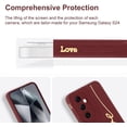 thumbnail image 3 of for Samsung Galaxy S24 Case, Back Cute Plating Love Letter Graphic with Anti-Fall Lens Cameras Protection Soft TPU Shockproof Anti-Fingerprint Phone Cases for Women Girls -Red, 3 of 12