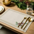 thumbnail image 4 of Christmas Placemats Set of 4, Pine Cones Branches Place Mats Brown Stripes Linen Placemat Table Decoration for Kitchen Table Dinner Xmas Holiday Party Home Decor Indoor Outdoor 13x19 Inch, 4 of 9