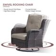 thumbnail image 3 of Pocassy Outdoor Wicker High Back Club Chair with Cushions (Set of 2) Brown/Beige, 3 of 10