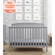 Delta Children Hanover 6-in-1 Convertible Baby Crib, Grey