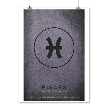 - Pisces - Astrological Sign - Zodiac - Lantern Press Artwork (9x12 Art Print, Wall Decor Travel Poster)