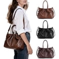 thumbnail image 2 of Spencer Women's Satchel Soft PU Tote Bag Causal Work Handbags Lady Shoulder Crossbody Bags with Removable Strap, Black, 2 of 10