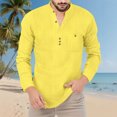 thumbnail image 4 of BLCHUNen Mens Long Sleeve Tee Shirts Pullover Cotton Button Workout Shirts Breathable Lightweight Casual Trendy Tops with Pocket, 4 of 9