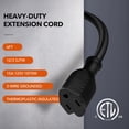 thumbnail image 2 of Cable de extensión para exteriores BN-LINK, 6 pies, 12/3, SJTW, 15 A, 1875 W, negro, 2 of 8