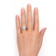thumbnail image 2 of JeenMata Anillo de Bodas Vintage con Halo de Moissanita y Piedra Lunar Arcoíris de Talla Cojín de 1,75 Uds en Oro Blanco de 18 K sobre Plata, 2 of 6