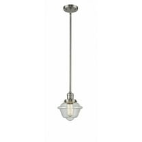 Innovations Lighting Franklin Restoration Oxford - 1 Light 8" Stem Hung Mini Pendant Seedy/Brushed Satin Nickel