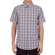 UB Tech by Union Bay Men's Short Sleeve Button Down Woven Shirt, UPF 25+ (Medium, Pewter)