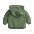 thumbnail image 2 of Infant Baby Girls Boys Fleece Hoodie Jacket Coat Winter Warm Cardigan with Ears, 2 of 7
