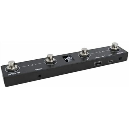 For M-VAVE Chocolate Plus For MIDI Footswitch Controller Rechargeable 4 Buttons USB Compatible For Musicians Portable For MIDI Foot Controller Pedal APP Control(Black)