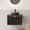 24''Glass Black Vessel, variant on LHSHID 30"Bathroom Vanity Sink,Wall-Mounted Floating Plywood Storage Cabinet,Twill Double Doors with Metal Trim,Transparent Black Round Glass Basin Black Sintered Stone Top,Black