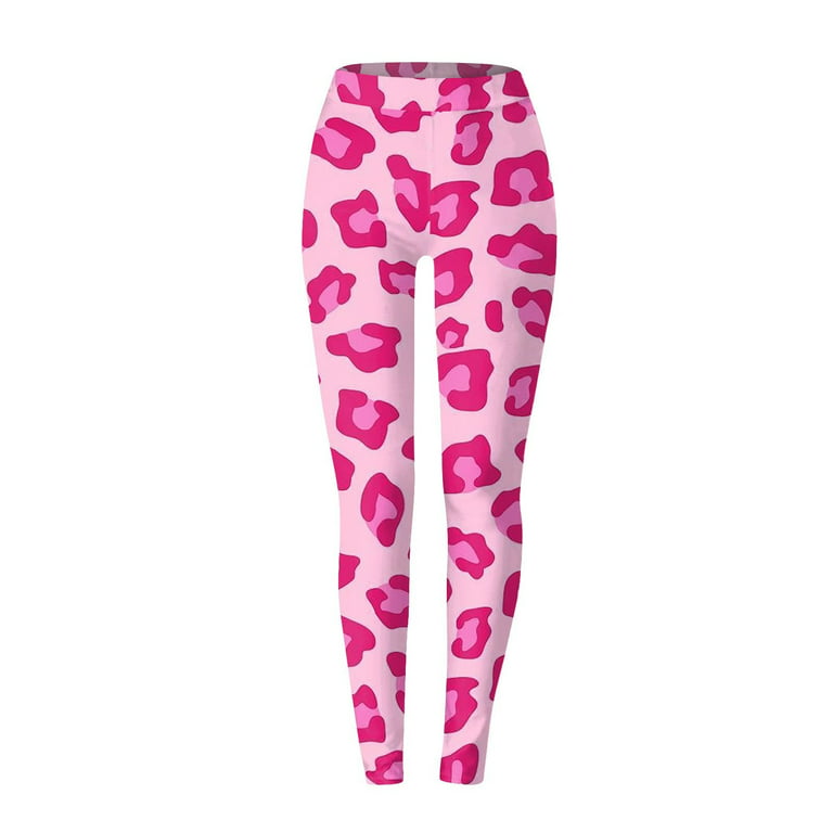 Be Fit White Cow Print with Pink Pockets Scrunch Butt Legging - Be