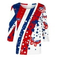 thumbnail image 4 of VEKDONE My Orders Placed 4th of July Shirt for Women Plus Size 3/4 Sleeve Tops American Flag Patriotic T Shirts Summer Casual Holiday Tops Stars Stripes Graphic Tees Parade T-Shirt, 4 of 5