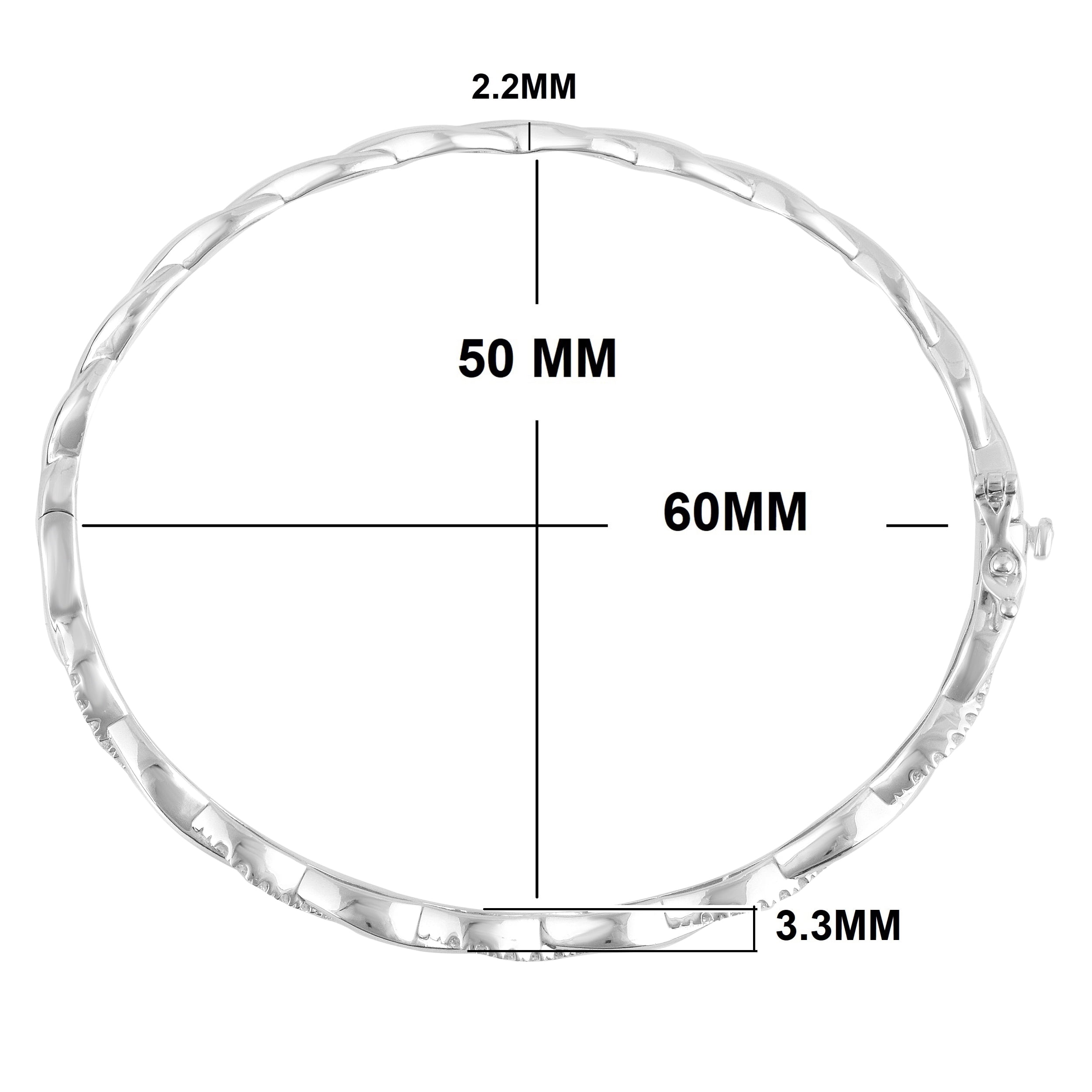 Unique Moments 1/2 Ct Round Lab Grown Diamond Infinity Bangle in Silver for Women (H-I, SI-I1)
